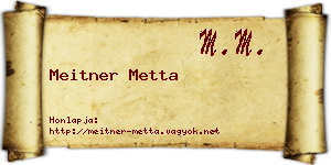 Meitner Metta névjegykártya